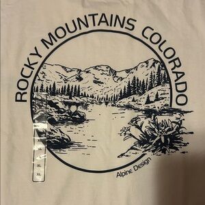 Alpine Design Rocky Mountains Boulder Colorado Tee Black / White XL Men’s NWT